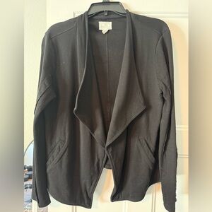 Calson Drape Collar Knit Blazer Black